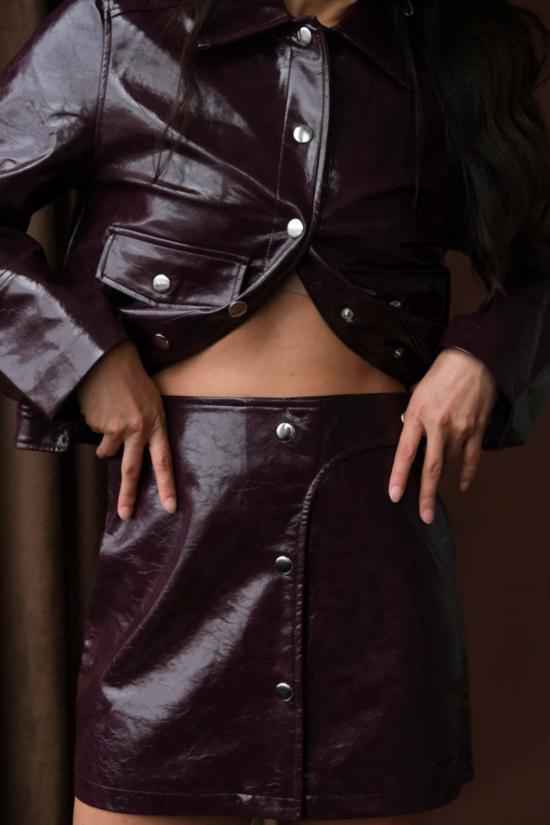  LAAGAM 숏 스커트 라감 레나  플럼