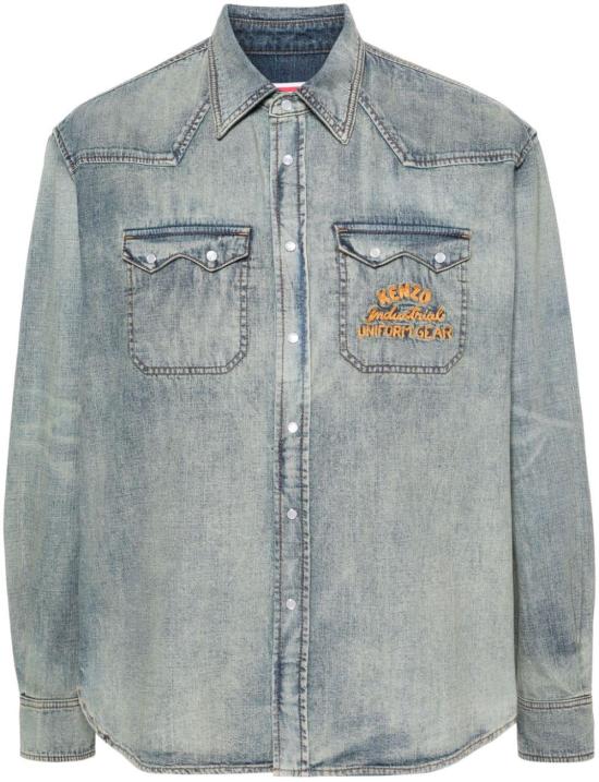  겐조 데님 셔츠 FE55DC4136E8DY GREY