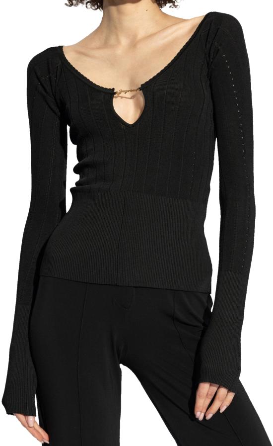  자크뮈스 긴팔 티셔츠 241KN3572358990 BLACK - JACQUEMUS