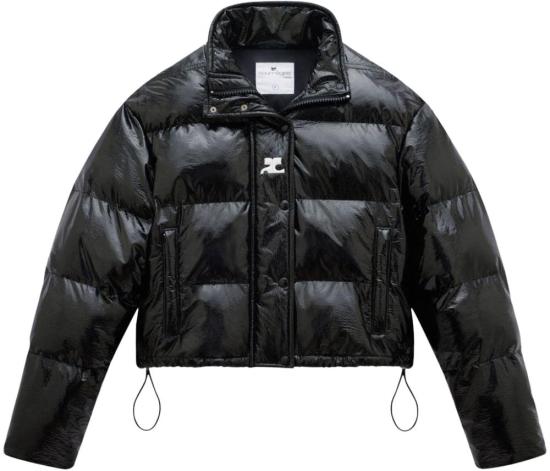  쿠레쥬 바이닐 숏 푸퍼 자켓 323CMA106VY00169999 BLACK