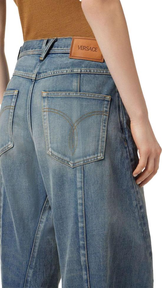 25SS 베르사체 스트레이트 팬츠 10196611A142951D800 BLUE - VERSACE