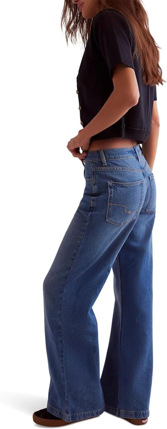  프리피플 데님 팬츠 프리 피플 스트라이드 진 워크 어웨이 - FREE PEOPLE