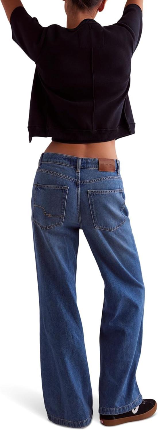  프리피플 데님 팬츠 프리 피플 스트라이드 진 워크 어웨이 - FREE PEOPLE