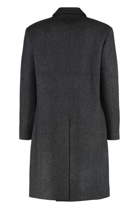 25FW 프라다 싱글브레스트 울 코트 UC546MSOOO17ZU F0480 GREY - PRADA