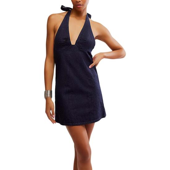  프리피플 숏 원피스 트레비 데님 미니드레스 린스