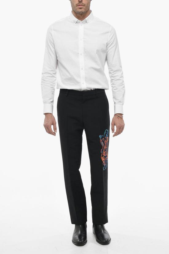  오프화이트 스트레이트 팬츠 OMCO002S23FAB003 1066 Black - OFF WHITE