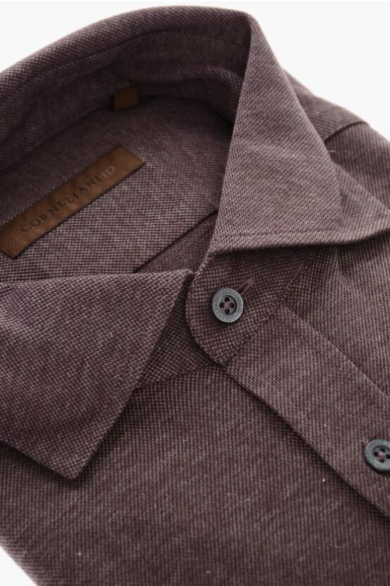  꼬르넬리아니 긴팔 셔츠 84P174 9811207 040 Marrone Viola - CORNELIANI