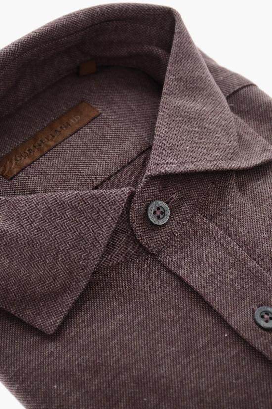  꼬르넬리아니 긴팔 셔츠 84P174 9811207 040 Marrone Viola - CORNELIANI