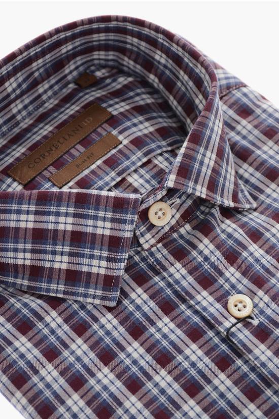  꼬르넬리아니 긴팔 셔츠 84P029 9811549 040 Burgundy - CORNELIANI