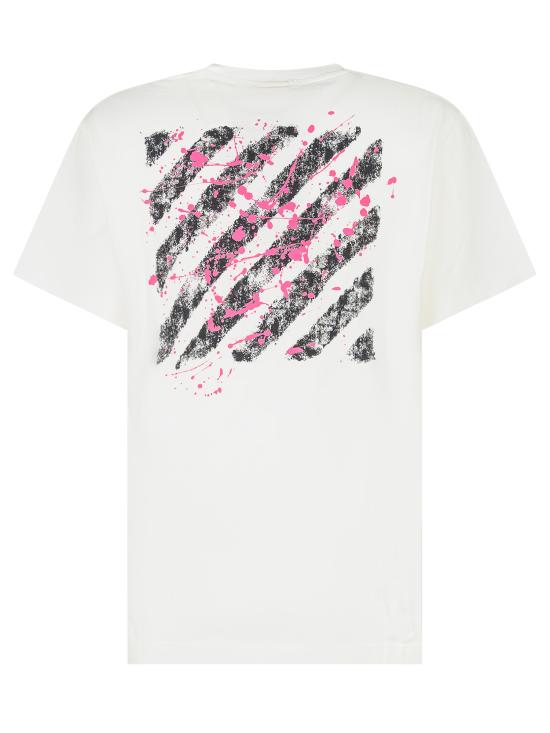 25FW [키즈] 오프화이트 티셔츠 OGAA001F25JER008 0132 WHITE FUCHSIA - OFF WHITE