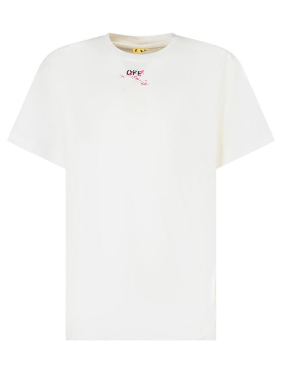 25FW [키즈] 오프화이트 티셔츠 OGAA001F25JER008 0132 WHITE FUCHSIA