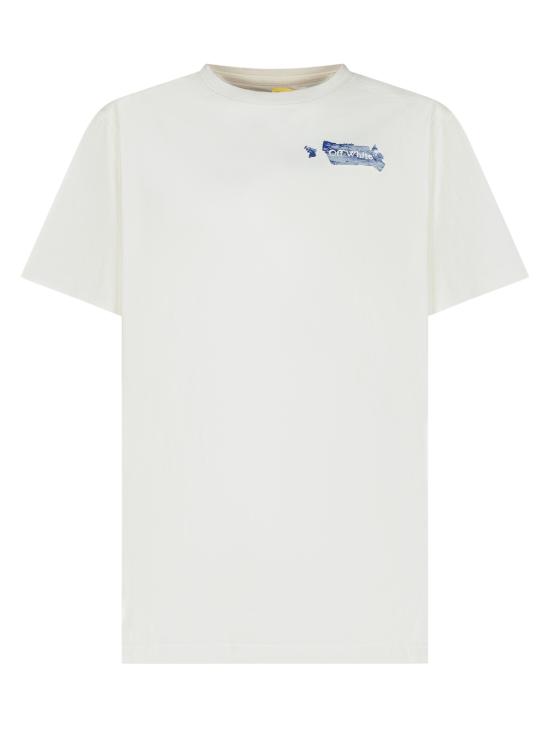 25FW [키즈] 오프화이트 티셔츠 OBAA002F25JER007 0145 WHITE BLUE