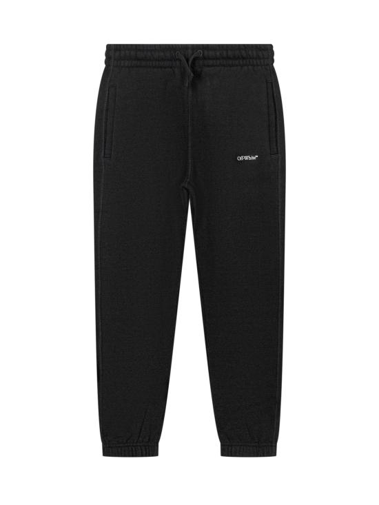 25FW [키즈] 오프화이트 팬츠 OBCH001F25FLE004 1001 BLACK WHITE