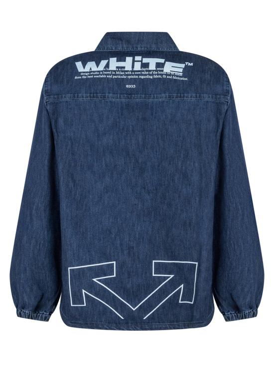 25FW [키즈] 오프화이트 셔츠 OBYD003F25DEN001 3401 INDIGO WHITE - OFF WHITE