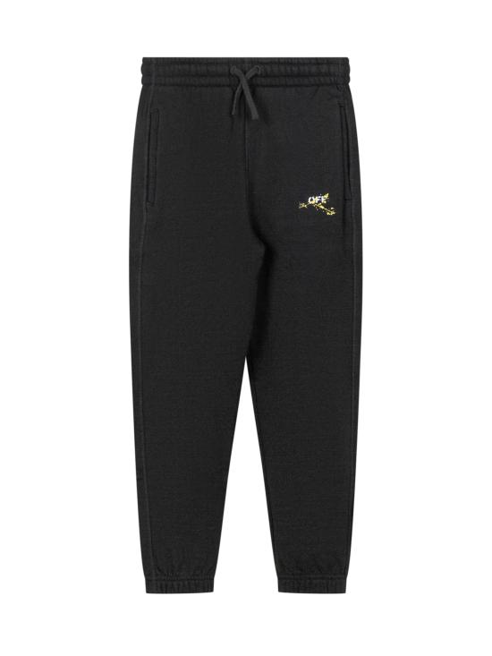 25FW [키즈] 오프화이트 팬츠 OBCH001F25FLE002 1018 BLACK YELLOW