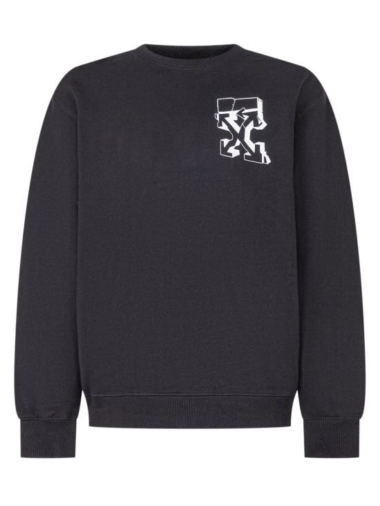 25FW [키즈] 오프화이트 풀오버 OBBA001F25FLE005 1001 BLACK WHITE