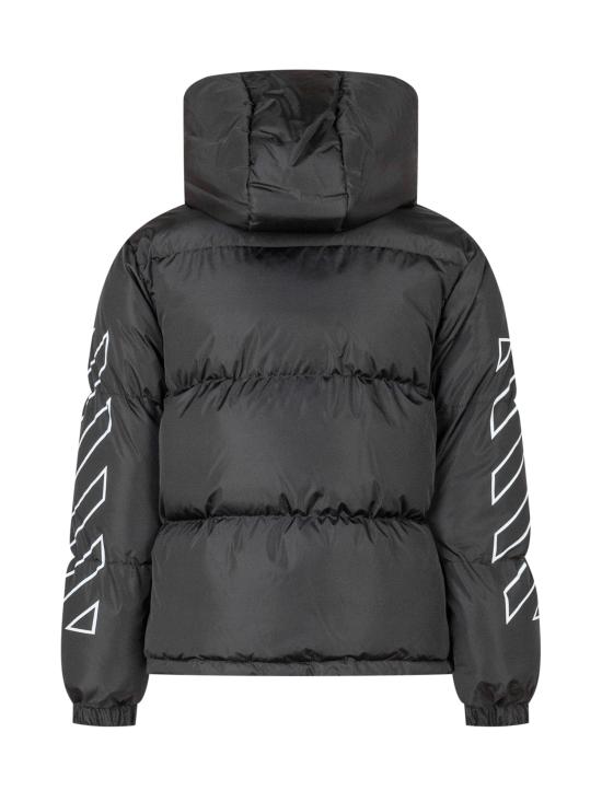 25FW [키즈] 오프화이트 패딩 OBEJ002C99FAB001 1001 BLACK WHITE - OFF WHITE