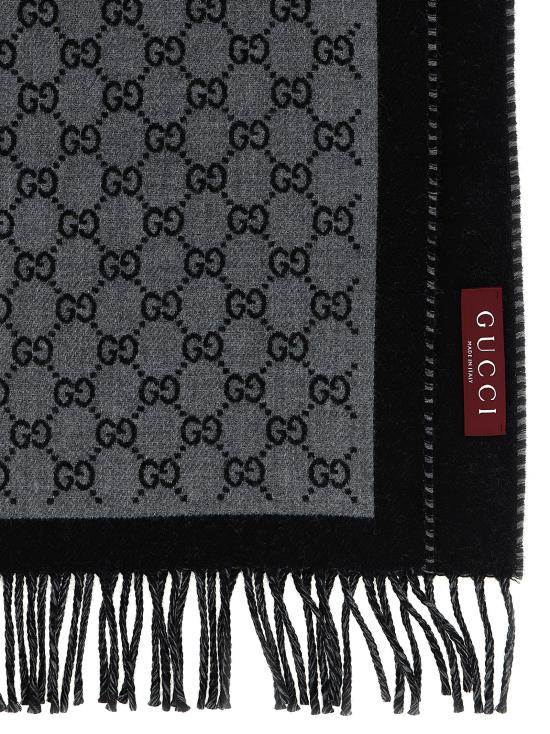 26FW 구찌 울 자카드 스카프 8355344G2001360 Gray - GUCCI