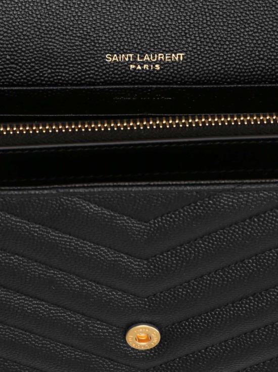 26SS 생로랑 레더 카산드라 체인 월렛 377828BOW011000 Black - SAINT LAURENT