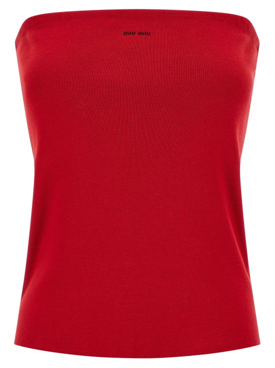 25FW 미우미우 민소매 티셔츠 MMV311SOOO18HYF0011 Red