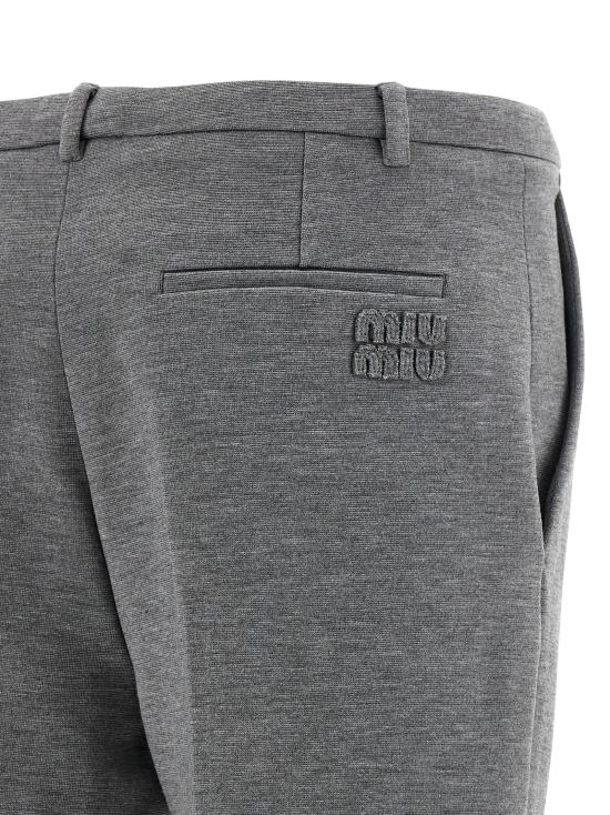 25FW 미우미우 스트레이트 팬츠 MP1931SOOO18FQF0031 Gray - MIU MIU
