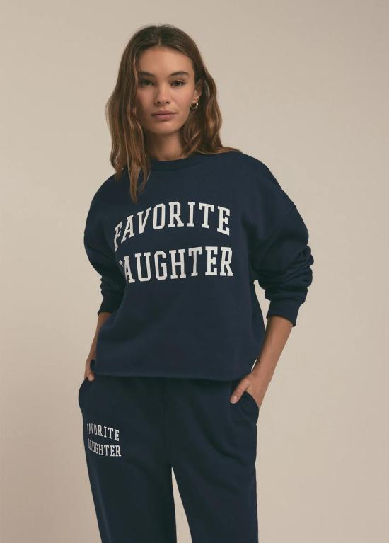  페이보릿 도우터 스웨터 페이버릿 도터 콜리게이트 크롭 스웨트셔츠 - FAVORITE DAUGHTER