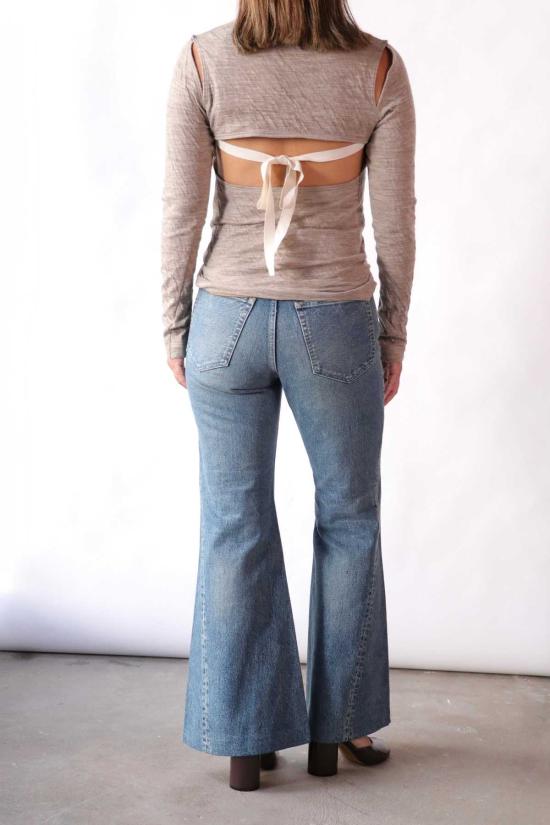  타나카 데님 팬츠 플레어 진 팬츠 - TANAKA