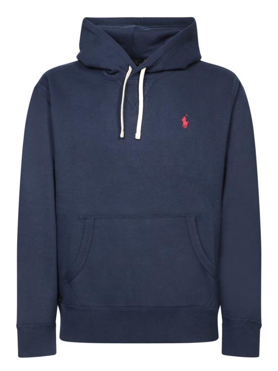 26FW 폴로 랄프로렌 포니 자수 플리스 후드 티셔츠 710766778 007 Blue