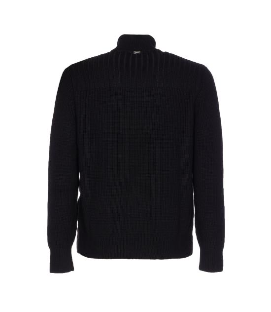 25FW 에르노 콘 스티치 울 & 핀갈 카디건 MP000126U 700619300 Black - HERNO