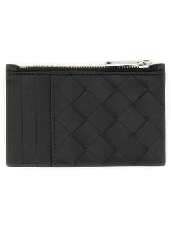 26FW 보테가베네타 인트레치아토 크레딧 카드 케이스 814706 VCPQ38803 BLACK - BOTTEGA VENETA