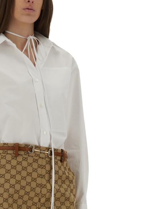 26FW 구찌 로고 포플린 코튼 셔츠 816008 Z7ADR9000 WHITE - GUCCI