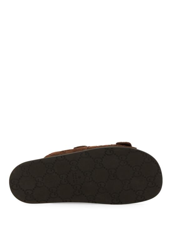 26FW 구찌 GG 스웨이드 슬라이드 샌들 816380 AADUO2256 BROWN - GUCCI