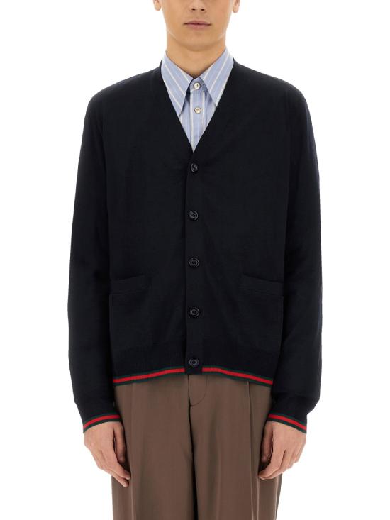 26SS 구찌 웹 브이넥 울 가디건 814529 XKEJV4060 BLACK