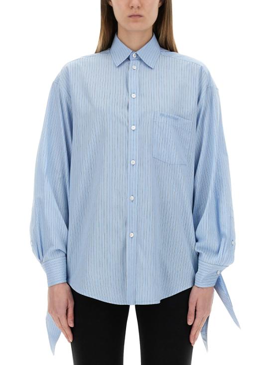 26FW 발렌시아가 노티드 커프 블라우스 830990 TSO253965 BABY BLUE