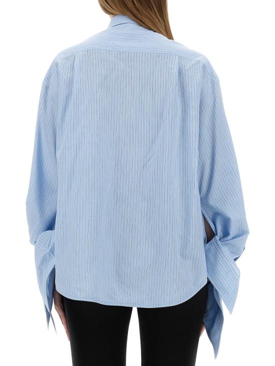 26FW 발렌시아가 노티드 커프 블라우스 830990 TSO253965 BABY BLUE - BALENCIAGA