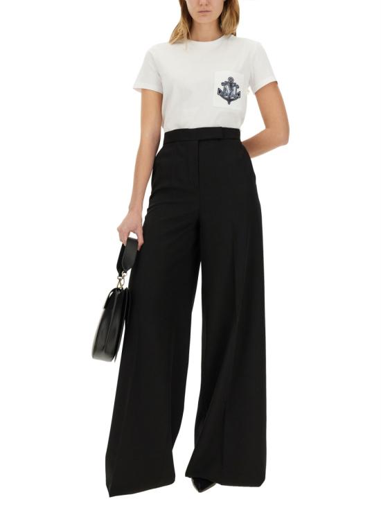 25SS 막스마라 ACACIA 아카시아 앵커 로고 자수 반팔 티셔츠 2511941031600 056007 WHITE - MAX MARA