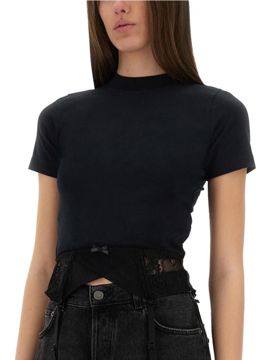 26FW 발렌시아가 란제리 티셔츠 828869 TNVB21083 BLACK - BALENCIAGA