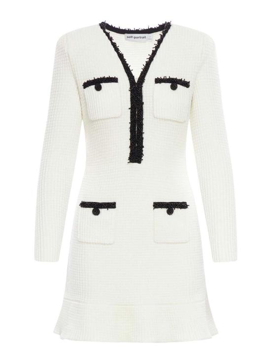 26SS 셀프 포트레이트 미디 원피스 RS25087SW White