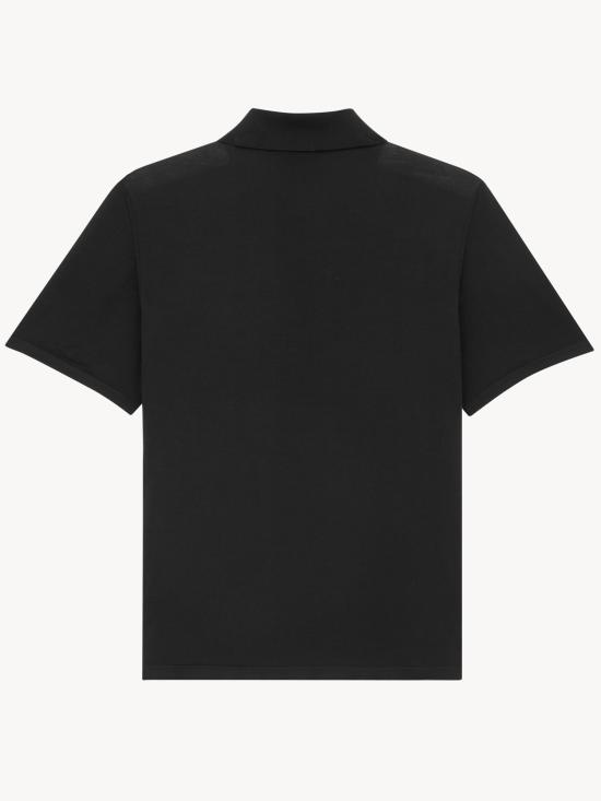 25FW 생로랑 폴로 티셔츠 841679Y75YW 1000 Black - SAINT LAURENT