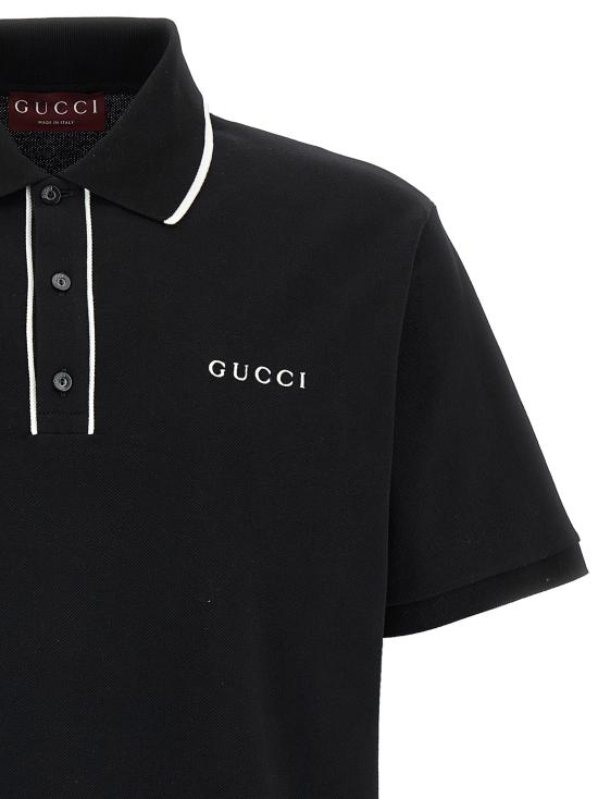 26SS 구찌 자수 코튼 피케 폴로 셔츠 806250XJHHO1043 White Black - GUCCI
