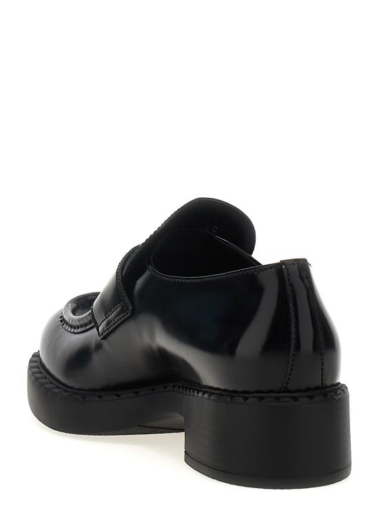 26FW 프라다 초콜릿 브러쉬드 레더 로퍼 1D246MFG050ULSF0002 Black - PRADA