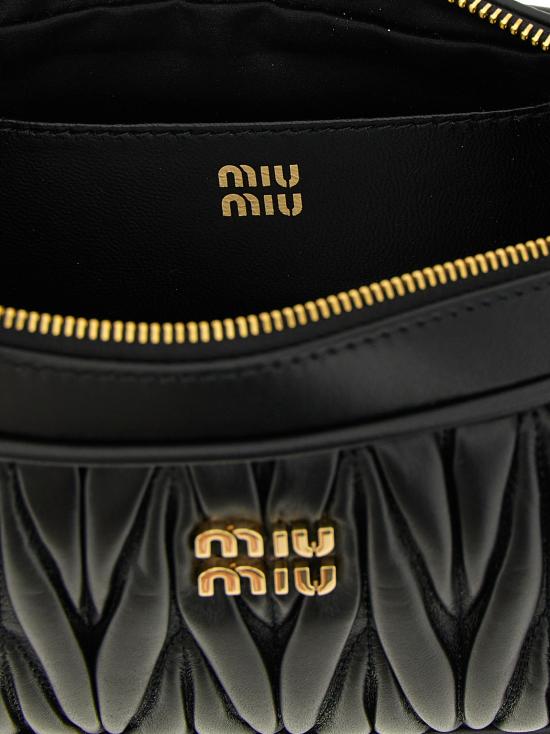 26SS 미우미우 마테라쎄 나파 가죽 파우치 5NE024AFPPF0002 Black - MIU MIU
