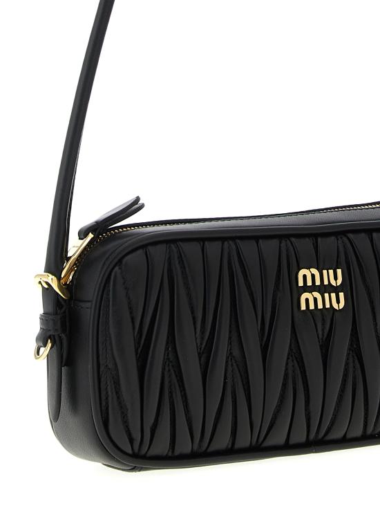 26SS 미우미우 마테라쎄 나파 가죽 파우치 5NE024AFPPF0002 Black - MIU MIU