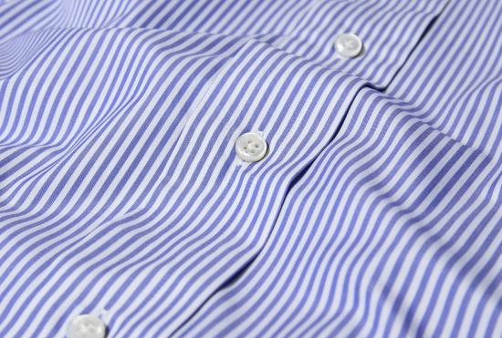 25FW SALON C. LUNDMAN 셔츠 더블 칼라  - 코튼 벵갈 스트라이프 CL504 블루 - OTHER BRANDS