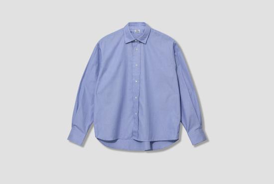 25FW SALON C. LUNDMAN 셔츠 더블 칼라  - 람세스 코튼 필라필 CL504 블루