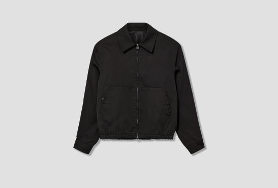 25FW SALON C. LUNDMAN 자켓 조각 나일론 봄버 - 재활용 나일론 및 코튼 CL207 블랙