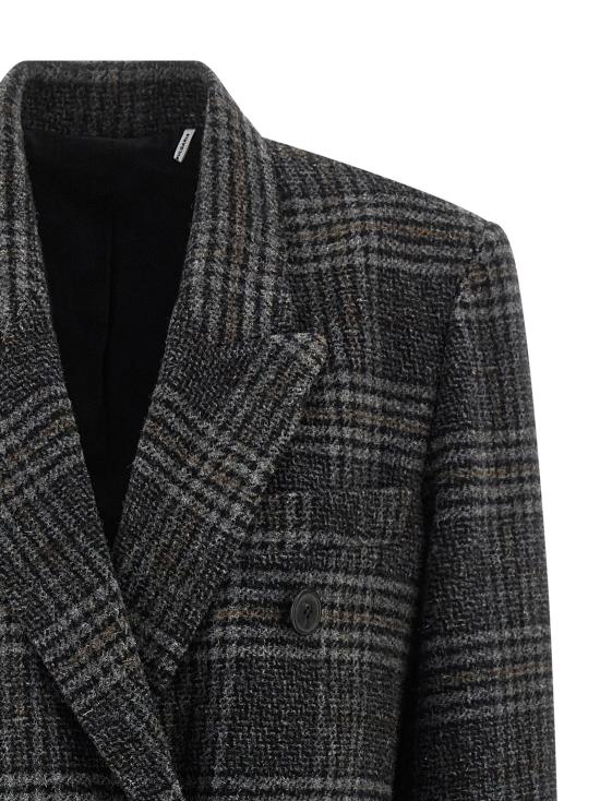 25FW 이자벨마랑에뚜왈 렉사나 롱 체크 울 코트 MA0285FAC3D02E02GY - ISABEL MARANT ETOILE