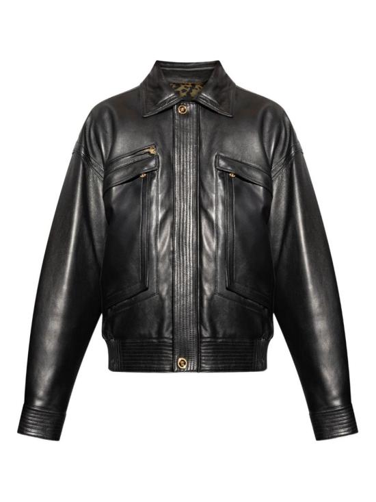 25FW 베르사체 가죽 자켓 10205521A158651B000 Black