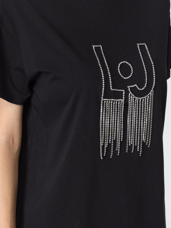 25FW 리우조 반팔 티셔츠 UF5261JS923 M9787 Black - LIU JO