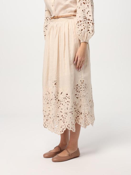 25FW 짐머만 롱 스커트 1745SRS251 CRM Yellow Cream - ZIMMERMANN